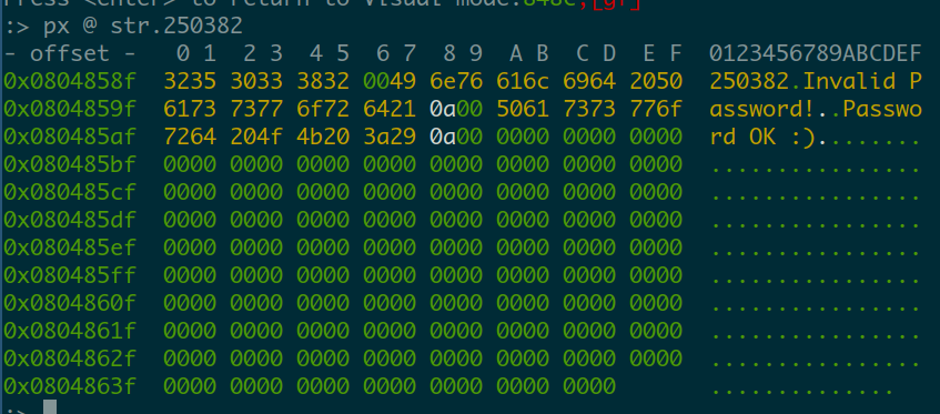 viewing the value for the string